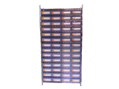 wire shelving with shelf bin used in factory