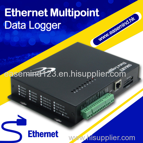 Ethernet Multipoint Data Logger with temperature humidity analog pulse and digital channels