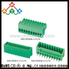 Straight pin 3.5/3.81mm pluggable male type terminal block connector replacement of PHOENIX and STELVIO