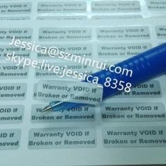 Custom Easy Destructive Warranty Void If Removed Or Broken Stickers For Tamper Evident Security Seal