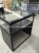 hot sales folding aluminium alloy tempered glass jewelry display stand