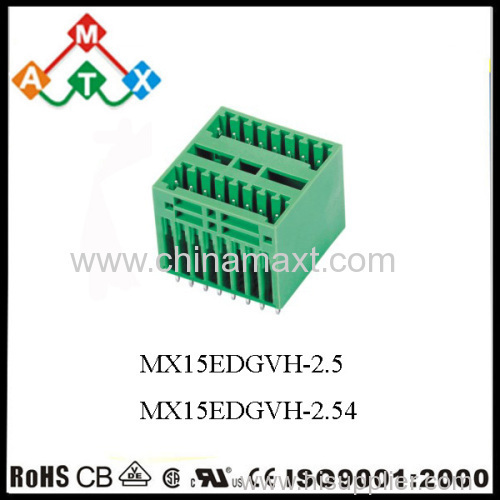 Dual row 2.54mm 125V/4A pluggable terminal block connector replacement of STELVIO and SAURO