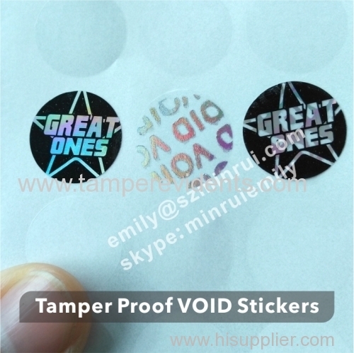 Hologram Void Stickers Printed With Logo