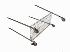 Wire shelving trolley match with shelf bin unite