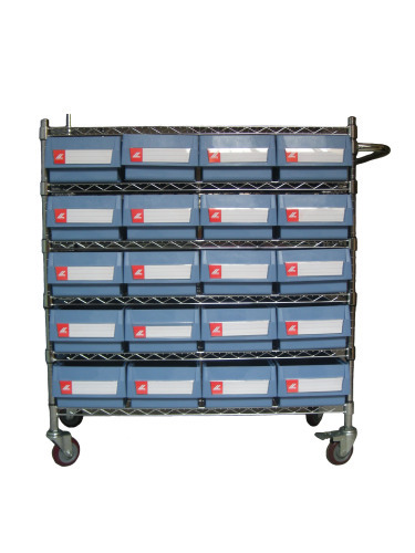 wire shelving system for tool bins