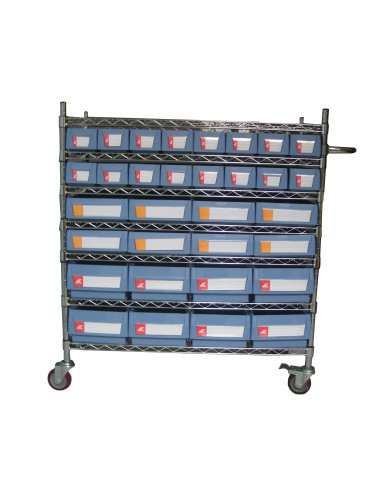 wire shelving trolly for shelf bins