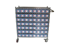 Wire shelving trolley moving system