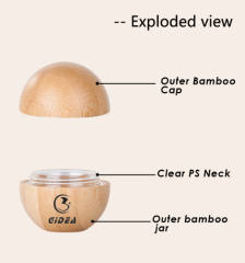 5g Ball Shaped Bamboo cosmetic jar eye cream jar