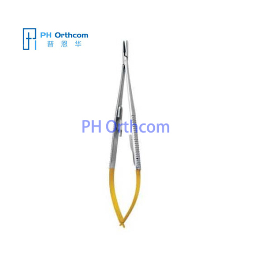 Porta-agujas micro con TC14mm y recta de 18 mm y curvado cabeza del instrumento Neurocirugía