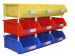 plastic stacking bins used for storage