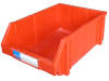 plastic storage bin in various colors