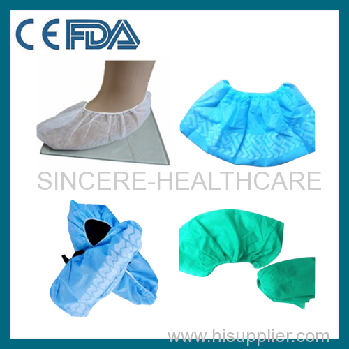 Disposable non-woven and plastic shoe cover