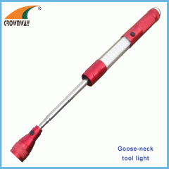 SMD portable telescopic flashlights red SMD flashing stretchabl AAA battery magnet working light flexible gooseneck lamp