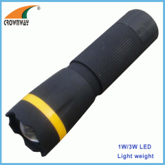 3W Led plastic torch 180Lumen high power 3*AAA battery zoomble light weight hand torch camping lantern CE RoHS approval