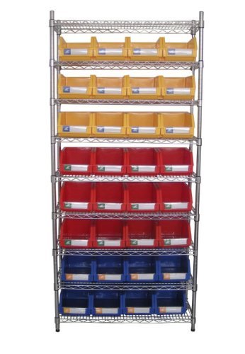 wire shelving for bins