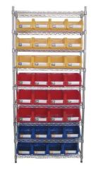 plastic storage bins with racking