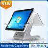 White Two Touch Screen business cash register system / android pos terminal