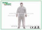 Durable Cleanroom SMS Disposable Hooded Coveralls 50gsm Zipper Front