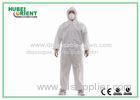 Durable Cleanroom SMS Disposable Hooded Coveralls 50gsm Zipper Front