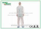 Protective White Disposable Overalls Nonwoven Mens Coveralls Zipper Closure