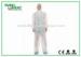 Protective White Disposable Overalls Nonwoven Mens Coveralls Zipper Closure