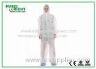 Protective White Disposable Overalls Nonwoven Mens Coveralls Zipper Closure