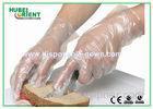 High Density Disposable Short Clear Plastic Gloves With CE / ISO