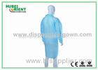 PP Nonwoven Blue / Green Lab Coats Disposable Smocks With Zip