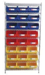 racking and plastic bin