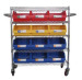 chorme racking torlley with storage bin