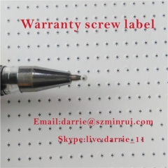 China top destructible label manufacturer hotsale 2mm diameter tiny warranty screw label for mobile repairing