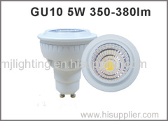 High quality 5W CRI80 AC85-265V LED Spotlight GU10 350-380lm GU10 LED bulb dimmable available