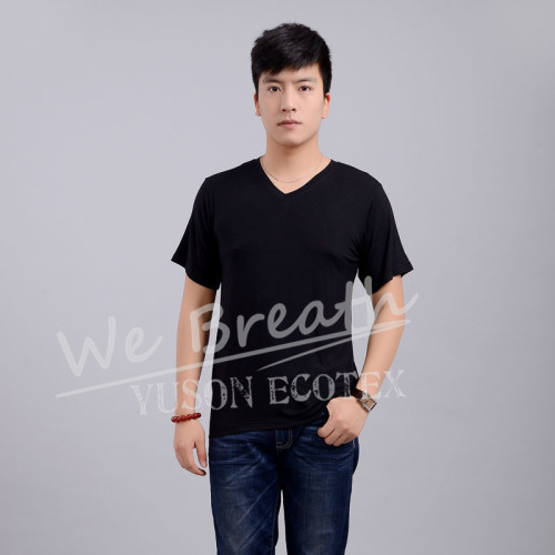 Apparel & Fashion T-shirts Men Bamboo Fiber Summer V-neck Basic Breathable T-shirt