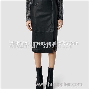 Longer Length Leather Skirts
