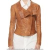 Women Leather Jacket With Ponte Fabric