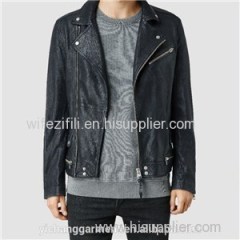 Men''s Lamb Biker Jackets With Zipper Closed