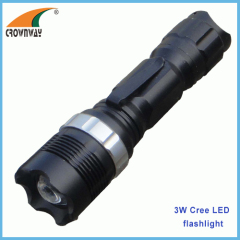 3W Cree LED flashlight 180Lumen powerful hand torch pocket lamp zoomble lantern camping lamps 1*AA clip light