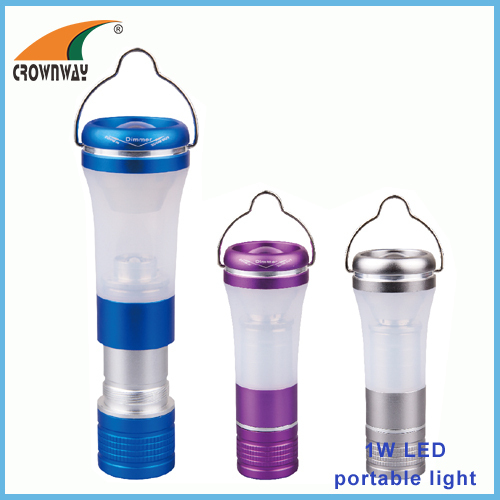 1W LED Plastic torch plastic zoomble lantern portable lantern 80Lumen high power hook lamp zoomble table 3*AAA lamp