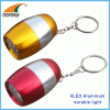 6LED super bright white keychain light egg shaped mini lamp 2*CR2032 cell button batteries hand lamp