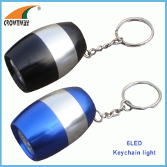6LED super bright white keychain light egg shaped mini lamp 2*CR2032 cell button batteries hand lamp