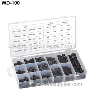 240PC BLACK NUTS AND BOLTS ASSORTMENT