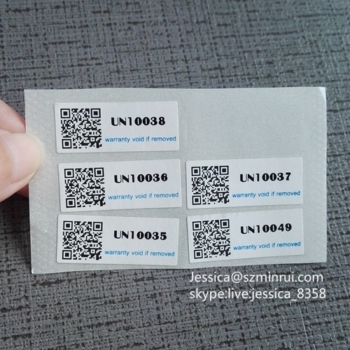 Hot Sale Fragile Tamper Evident Barcode Sticker Security Strong Adhesive QR Code Scan Sticker Label