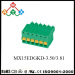 Screwless pluggable terminal block 3.5/3.81mm pitch 300V/8A electronic component with flange fixed on PCB panel