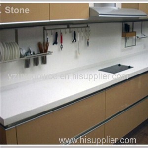 Pure White Quartz Stone Kitchen Counter