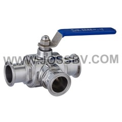 Three-Way Sanitary T-Clamp Direct Mount Ball Valve