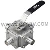 Four-Way Sanitary Tube Butt Weld Direct Mount Ball Valve