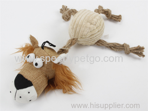 SpeedyPet Brand Aninimal Plush Toy wtih natural Rope