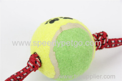 Pet Play Toy Tennis Ball With Red Color Rope