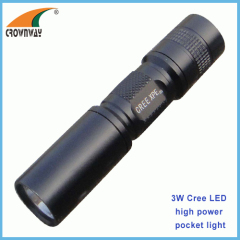 3W Cree LED flashlight 180Lumen powerful 3W UV money detector pocket lamp glue curing tool lamp AAA outdoor lamp