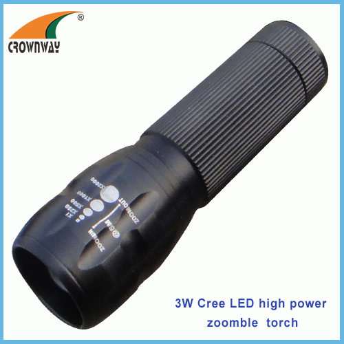 3W Cree Led flashlight Led 180Lumen high power torch portable lantern camping light 3*AAA battery lamp shock resistant